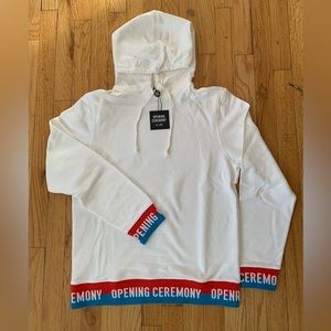 Opening Ceremony Statement Sweatshirt White Long Sleeve Hoodie